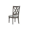 Asian Hardwood Solids and Veneers Upholstered Side Chair (Set of 2) with Nailhead Detailing, Web Back, Turned Legs, and Slate - 3 of 4