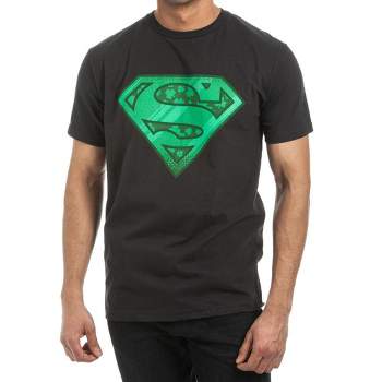 Superman Kryptonite Green S Symbol Men's Black T-Shirt Tee Shirt