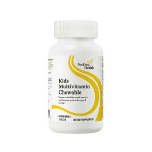 Seeking Health Kids Multivitamin Chewable, Formulated for Childrens Health, with L-5-MTHF L-Methylfolate, B12, Riboflavin (60 Chewable Tablets) - 1 of 4
