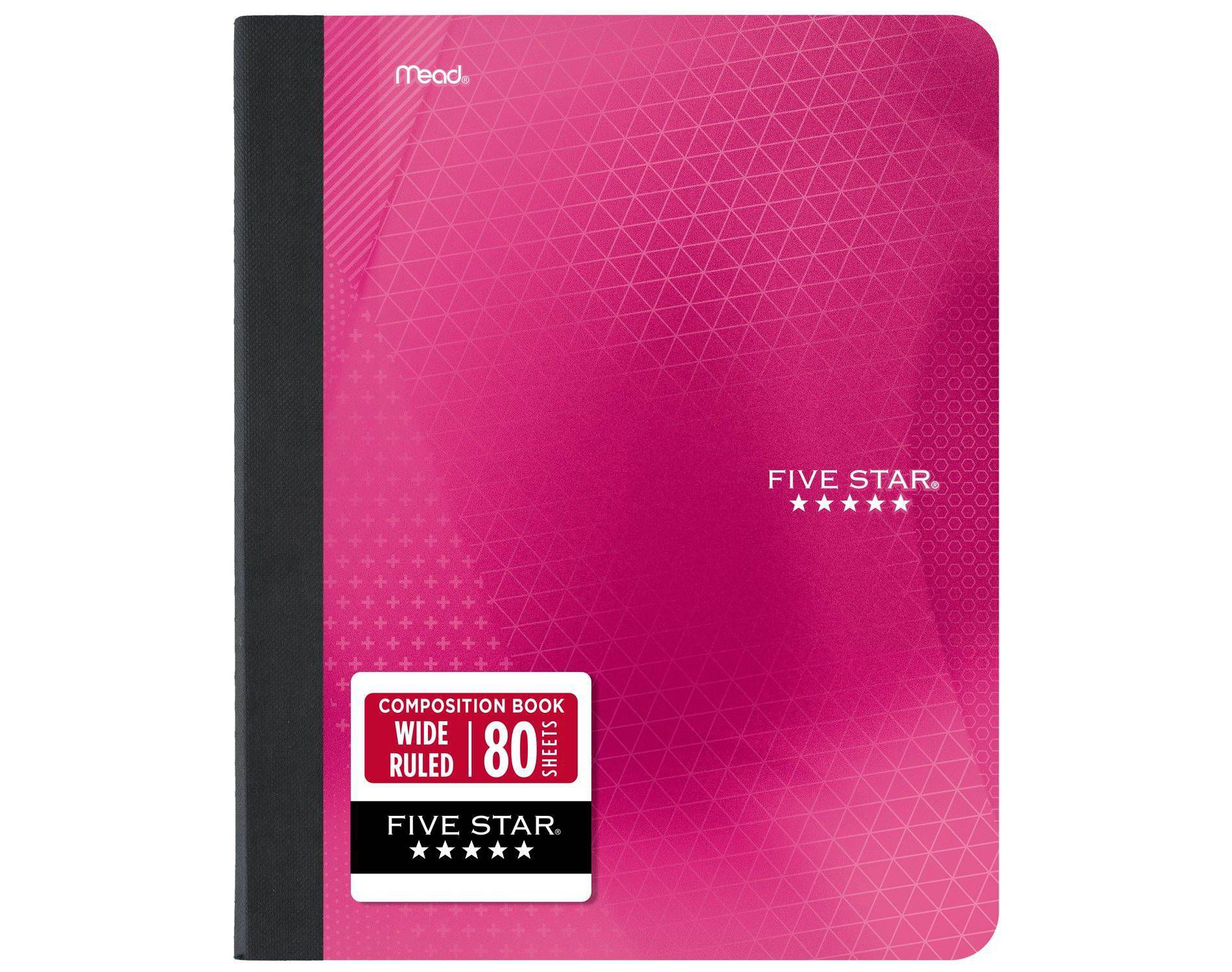 Five Star 7.5"x9.75" Active Wide Ruled Composition Book Pink