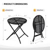 SEVOBAL Patio Folding Side Table Outdoor End Table Round Coffee Table with Flower Cutouts for Patio Yard Balcony Garden, Black, 58"*9.5"*49" - 3 of 4