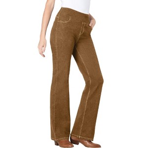 Woman Within Plus Size Tall Flex-Fit Pull-On Bootcut Denim Jean - 1 of 4