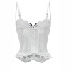 Clotth Women's Lace-Up Bustier - Lace Corset with Bow and Cross, Overbust Lingerie with Adjustable Straps - 2 of 4