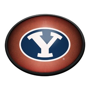 College Football Pigskin Design Oval Slimline Lighted Wall Sign - 1 of 4