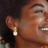 Ross-Simons Mother-Of-Pearl Organic Drop Earrings in 18kt Gold Over Sterling - 2 of 3
