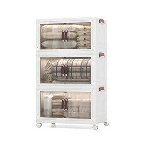 60 Gal Stackable Storage Boxes Bins with Magnetic Doors and Lockable Casters - 1 of 4
