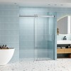 Gulches 55in to 60in W x 76in H Single Sliding Frameless Shower Door Brushed Nickel Finish with Clear Glass Soft Close Explosion proof Film 1 Pc - 4 of 4