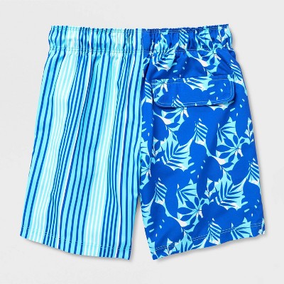 Cat & Jack Boys' Stripes and Palms Swim Trunks - Cat & Jack™ Blue L — фото 3