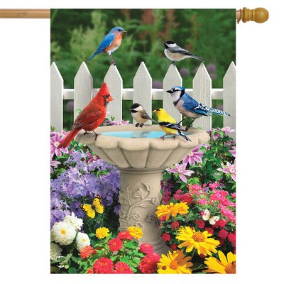 Spring Garden Friends Multi-Color Polyester Outdoor House Flag 28" x 40"
