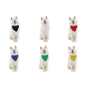 6 Pack Plain Polyester Dog Bandanas Quick Drying and Easy to Wear - 1 of 4