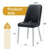 SEVOBAL Dining Chairs 2 Modern Stylish Smooth PU Backrest and Silver Metal Legs for kitchens, bedrooms and offices, Black, 17"*16.5"*35" - 3 of 4