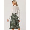 INSPIRE CHIC Women's Print Floral Peasant Elastic Waist A-Line Midi Skirts - 4 of 4