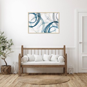 Amanti Art Cobalt Loops by Jacob Q Wood Framed Wall Art Print - 1 of 4
