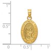 Black Bow Jewelry 14k Yellow Gold Textured Oval St Christopher Medal Pendant - 4 of 4