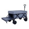 YONWAY Foldable Utility Wagon with Extended Tailgate and Lid 400 lbs Capacity, All-Terrain Wheels,for Shopping, Camping,Outdoor,Gray - 2 of 4