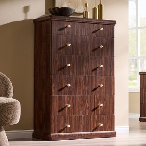 7 Drawer Tall Dresser, Wood Chest of Drawers with Gold Handles, Modern  Curved Edge Storage Organizer for Bedroom, Living Room, Hallway : Target