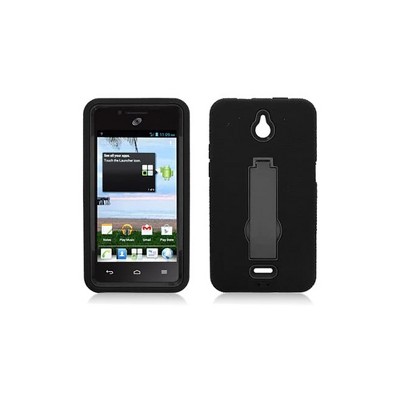 Aimo 3 in 1 Case with Stand for Huawei Ascend Plus - Black/Black