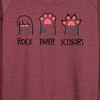 Women's - Instant Message - Rock Paper Claws Lightweight French Terry Wide Neck Long Sleeve Graphic Shirt - 2 of 4