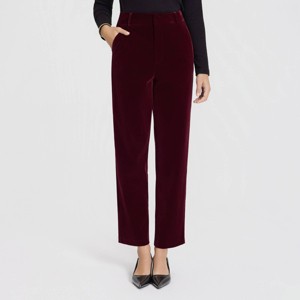 Women's Mid-Rise Velvet Tapered Trousers - A New Day™ - 1 of 4