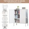 Rbied 31.5 in. W x 15.8 in. D x 40 in. H Metal File Cabinet Storage Cabinet with Adjustable Shelves for Homes, Offices and Coffee Bars - 4 of 4