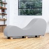 Avana Chaise Lounge Chair for Stretching and Relaxation, Hevea Wood Feet, Faux Leather - Submarine Grey - 2 of 4