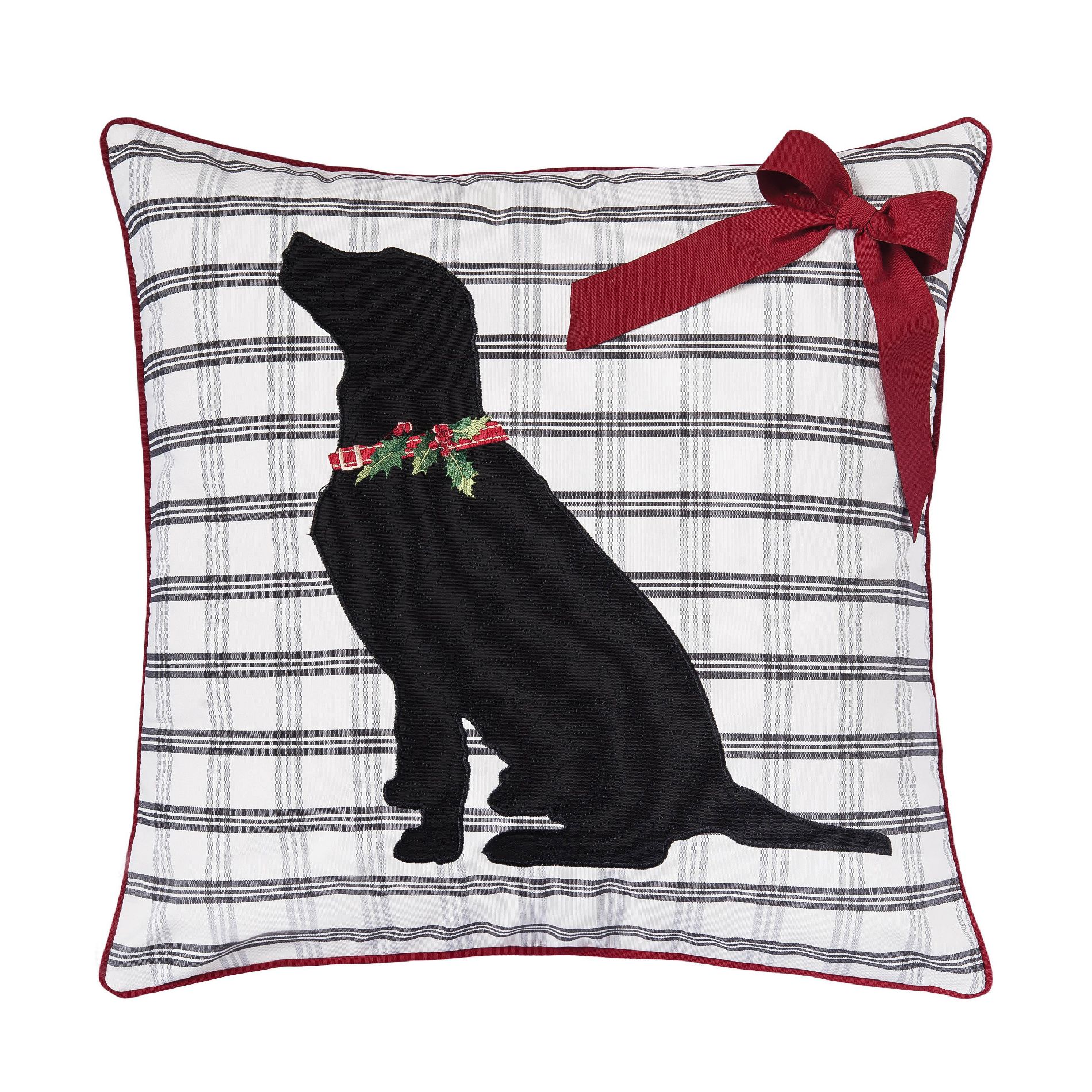 RightSide Designs Holiday Black Lab Pillow
