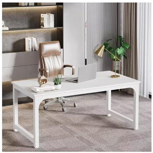 Vynxaria 63' Executive Desk, Large Modern Office Workstation with Thick Metal Frame, Sturdy Business Furniture for Home/Office - 1 of 4