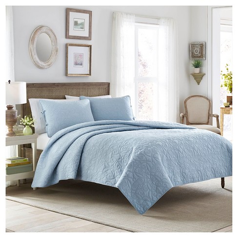 Buy Laura Ashley Bedford Comforter Bedding Set - Blue At 60% Off