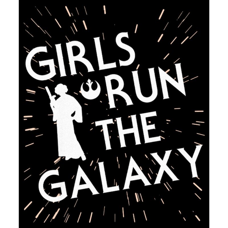 Girl's Star Wars Princess Leia Girls Run the Galaxy Silhouette Crop T-Shirt, 2 of 4