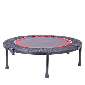 Okak 40 Inch High Elasticity Mini Trampoline, Foldable Indoor Trampoline with Safety Pad, Adults Rebounder for Home, Outdoor, Black - 1 of 4