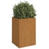 Aghana Digitals Corten Steel Outdoor Rectangular Planter - 20.5"x19"x29.5", Rust Patina Finish, - 3 of 4