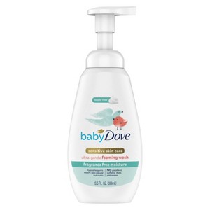 Baby Dove Fragrance Free Moisture Baby Body Wash & Shampoo, Hypoallergenic for Eczema-Prone Skin - 13.5 fl oz - 1 of 4