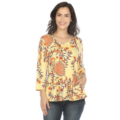 White Mark Women's Vibrant Boho Swing Top