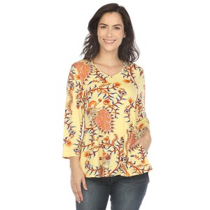 White Mark Women's Vibrant Boho Swing Top - 1 of 4