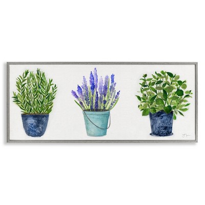 Stupell Industries Varied Potted Plants & Herbs, 24" x 10"