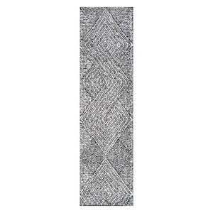 World Rug Gallery Minimal Stripe Geometric Shag Rug – Anthracite Dark Gray – Medium Pile – Cozy & Modern - 1 of 4