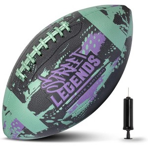 Street Legends Youth Football for Kids, Graffiti Printed Composite Leather Size 8 - Made for Training, Practicing, & Recreational Play (Hunter Green) - 1 of 1