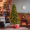 Angel Sar 6ft Pre-Lit Christmas Tree with 150 Warm LEDs, 1050 Branches, DIY Fluffing, 8 Lighting Modes, PVC Artificial Tree with Metal Base, Green - 2 of 4