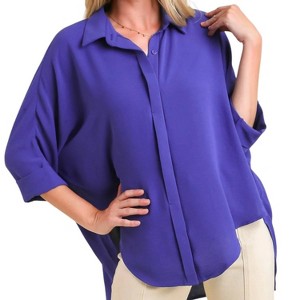 Women's High Low 3/4 Sleeve Top - umgee - 1 of 3
