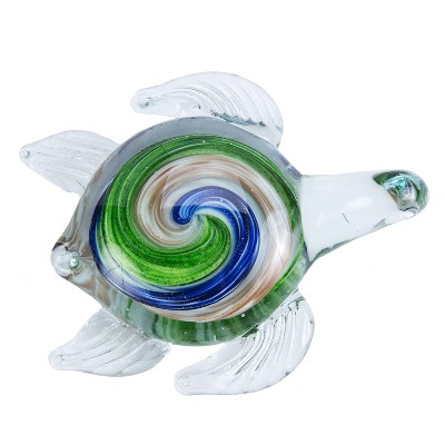 Beachcombers Green/Blue Turtle Glass Art