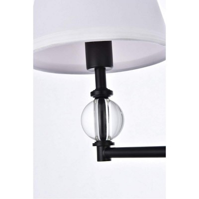 Bethany Dimmable 2-Light Bath Sconce with Black Iron and Crystal