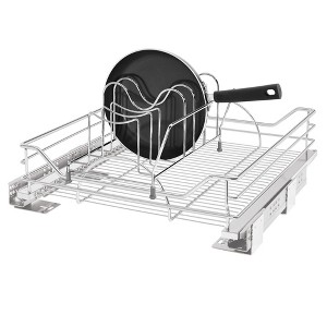 Rev-A-Shelf Single Steel Pullout Organizer for Base Kitchen/Bathroom Cabinets, Wire Storage Basket w/ Soft-Close, Chrome, 20.5 x 21.74 In, 5730-21CR - 1 of 4