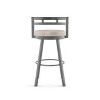 Amisco Render Upholstered Barstool Cream/Gray: Faux Leather, Steel Frame, 300 lbs Capacity, 10-Year Warranty - 2 of 4