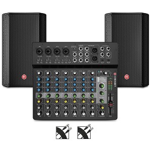 Harbinger VARI V1112 12" Powered Speakers Package With LV12 Mixer & Cables - 1 of 4