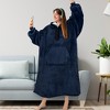 PAVILIA Faux Shearling Wearable Blanket Hoodie, Cozy Oversized Hooded Sweatshirt Adults, Warm Fleece Big Pocket - 3 of 4