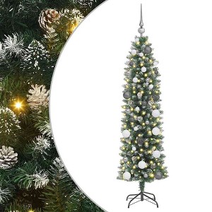 vidaXL Artificial Slim Christmas Tree with 150 LEDs Green 59.1 - 1 of 4