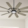 65" Minka Aire Rustic Indoor Ceiling Fan with LED Light Remote Control Coal Seashore Gray Ribbed Glass for Living Room Kitchen - 2 of 4