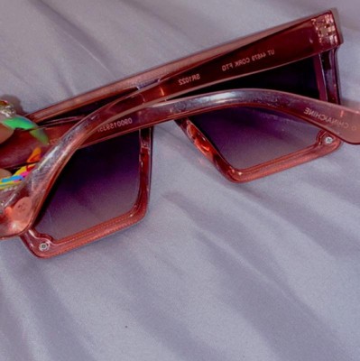 Women's Shiny Plastic Shield Sunglasses - Universal Thread™ Rose