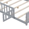 Gulches Full Size Floor Platform Bed with Fence and Door for Kids, Montessori Floor Bed Frame with Support Slats for Toddlers, Wooden Floor Bed Grey - 4 of 4