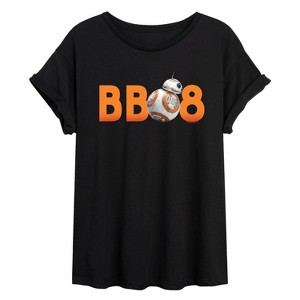 Women's Star Wars: The Force Awakens BB8 Oversized Graphic T-Shirt - Black - Medium - 1 of 4